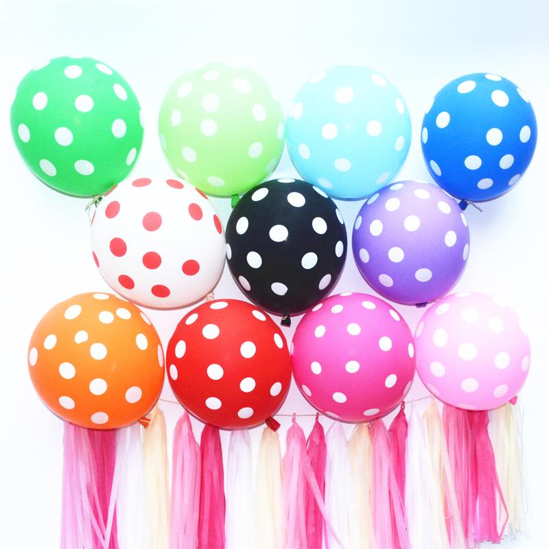 12 Latex Polka Dot Balloon Classic Toys Birthday Wedding Marry Marriage Room Decoration Essential Helium font